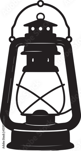 Cultural Hanging Lantern Silhouette Vector Illustration