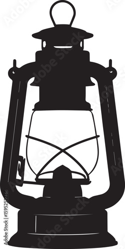 Cultural Hanging Lantern Silhouette Vector Illustration
