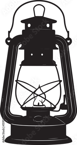 Cultural Hanging Lantern Silhouette Vector Illustration