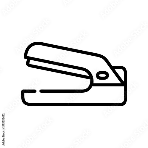 Illustration of a black outline of a hole puncher tool used for making holes in paper and other materials