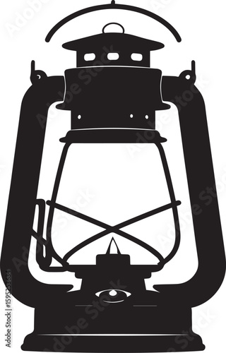 Cultural Hanging Lantern Silhouette Vector Illustration