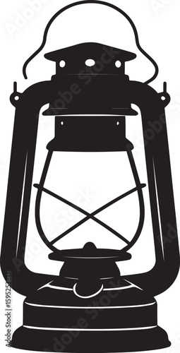 Cultural Hanging Lantern Silhouette Vector Illustration