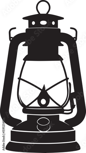 Cultural Hanging Lantern Silhouette Vector Illustration