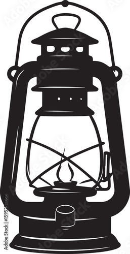 Cultural Hanging Lantern Silhouette Vector Illustration