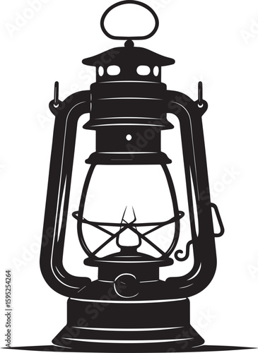 Cultural Hanging Lantern Silhouette Vector Illustration