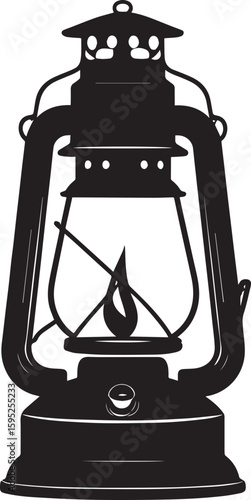 Cultural Hanging Lantern Silhouette Vector Illustration