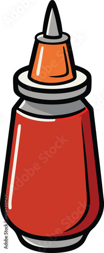Sauce Bottle Silhouette Side View with Squeeze Cap