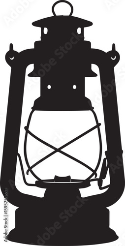 Cultural Hanging Lantern Silhouette Vector Illustration