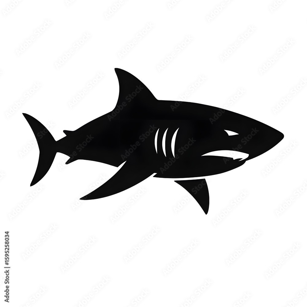 Obraz premium shark vector illustration silhouette