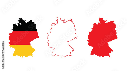 Set of germany map isolated on white background, vector illustration design