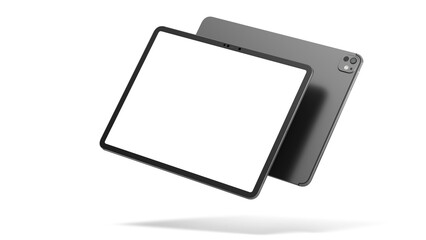 iPad mockup with transparent screen and background for web design and UX/UI. iPad Pro 13 inch with shadow.
