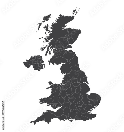 United Kingdom Political Map Vector