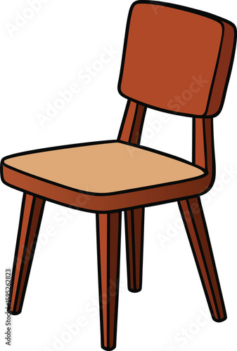 Wallpaper Mural Wooden Chair Silhouette Side View with Legs and Backrest Torontodigital.ca