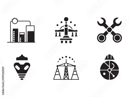 Vector set of religious symbols and business travel icons