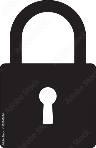 Simple Lock Tool Outline Vector Illustration