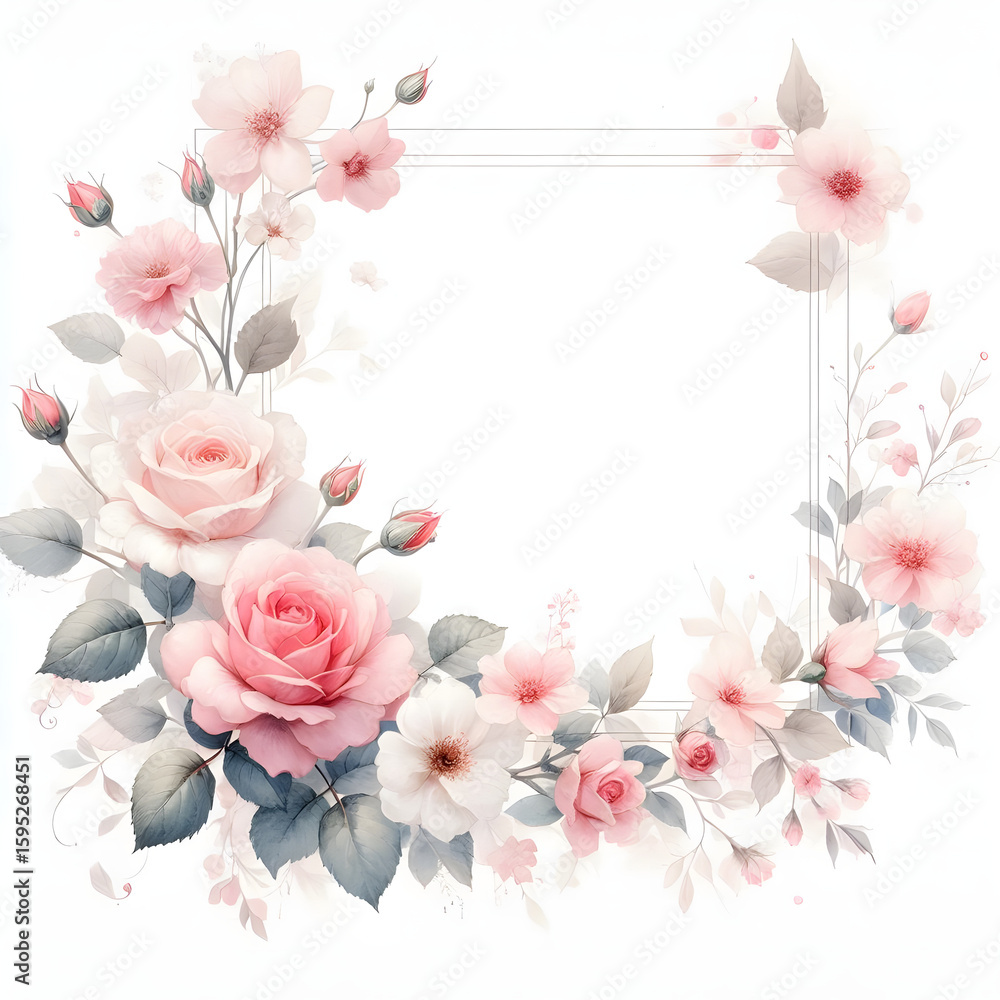 pink roses frame pink roses frame