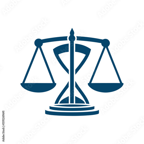 Blue graphic scales of justice symbol on white background balance legal