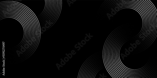Circular spiral sound wave rhythm from lines.vector