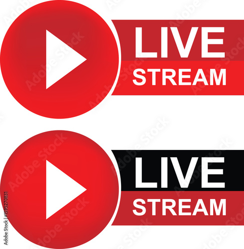 Live Stream Icons for Broadcasting and Online Media Platforms