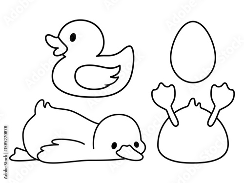 Funny sleepy duck isolated on white background