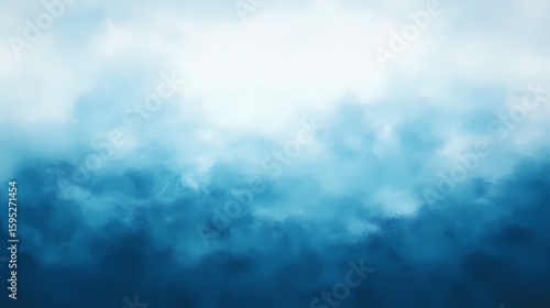 Abstract blue watercolor background with dark clouds
