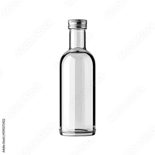 Wallpaper Mural Clear glass bottle with a smooth, rounded shape and a metal cap Torontodigital.ca