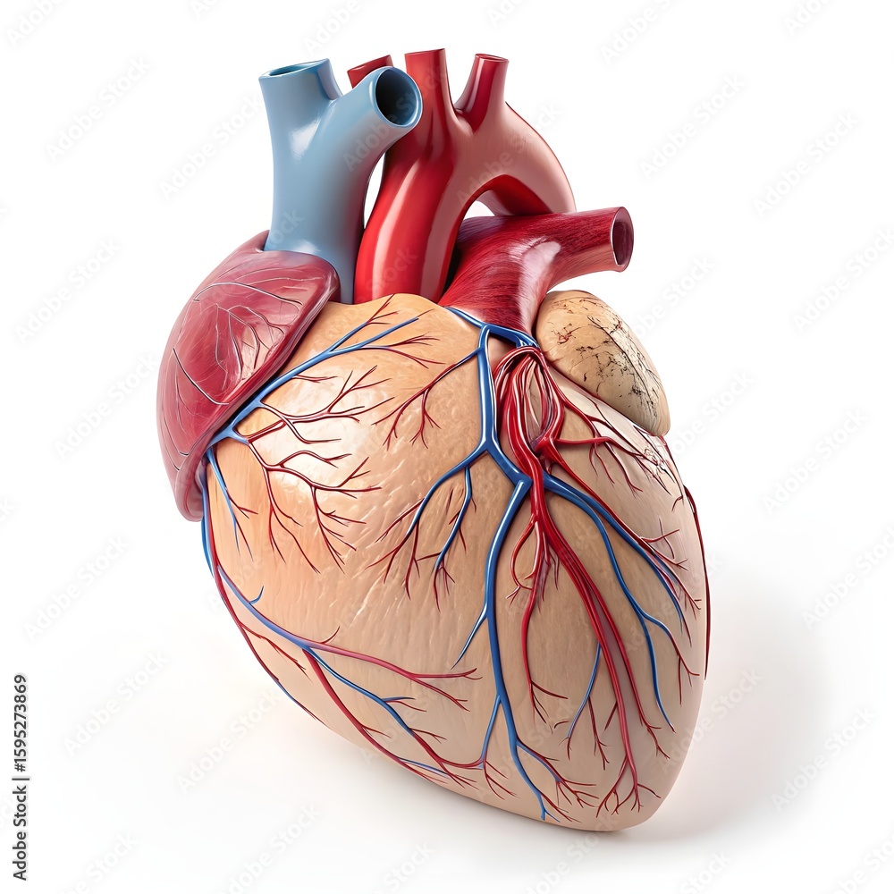 custom made wallpaper toronto digitalAnatomical heart model displaying arteries and veins in detail on a white background studio shot