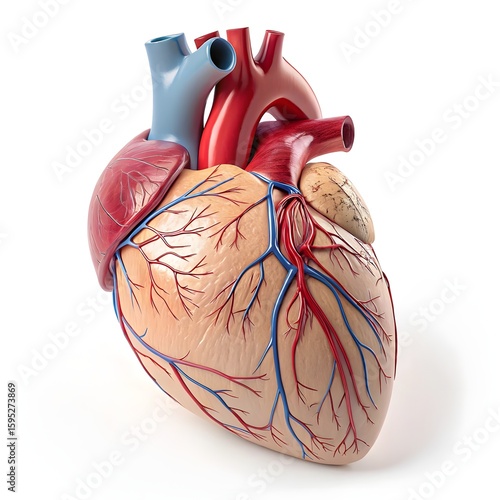Wallpaper Mural Anatomical heart model displaying arteries and veins in detail on a white background studio shot Torontodigital.ca