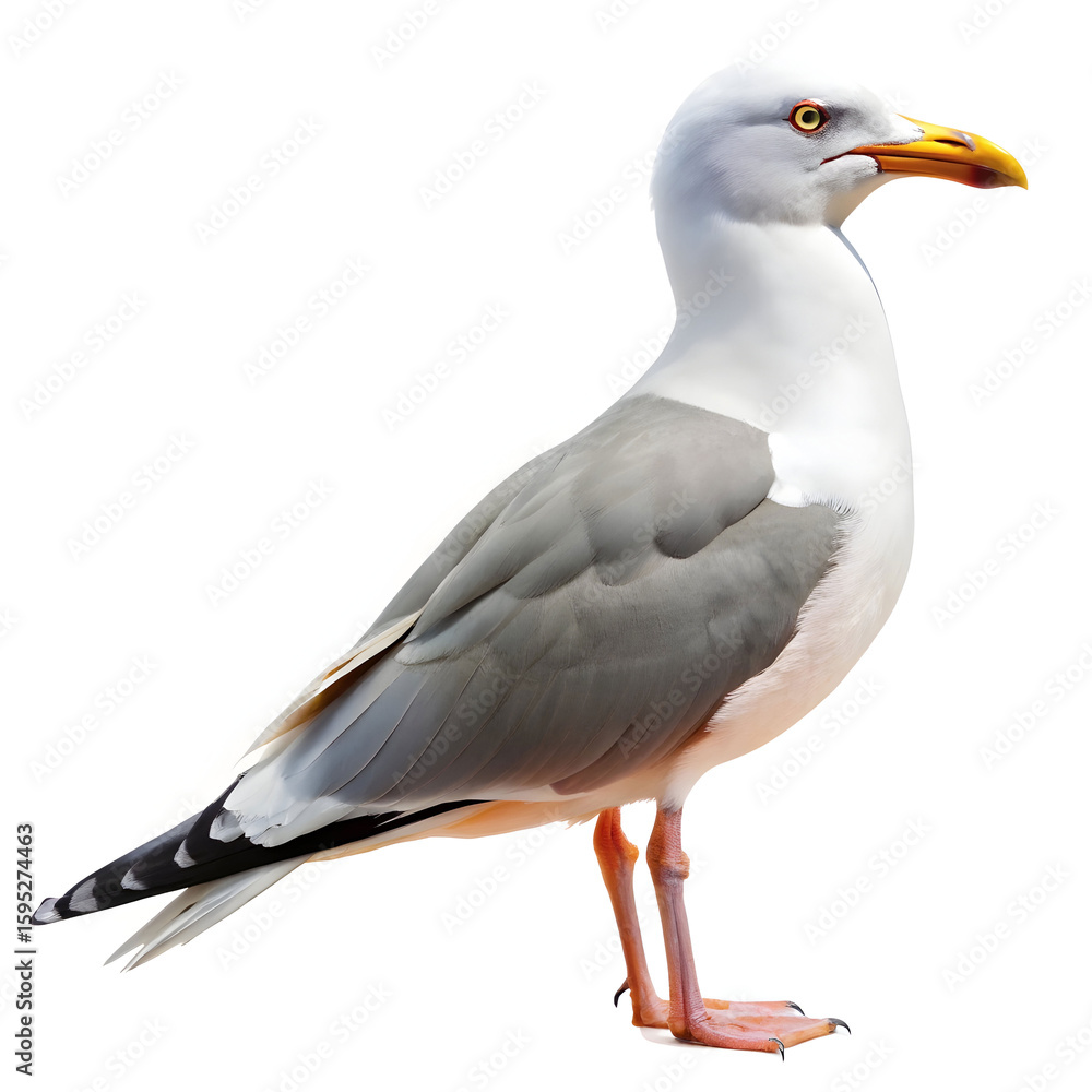 Obraz premium A wonderful seagull on white background