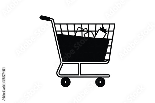 Full Shopping Cart Silhouette