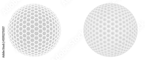 realistic golf ball with polygon pattern. vector illustration isolated on white background.