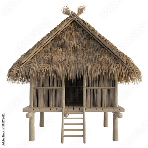 Nipa hut isolated on transparent white background 
