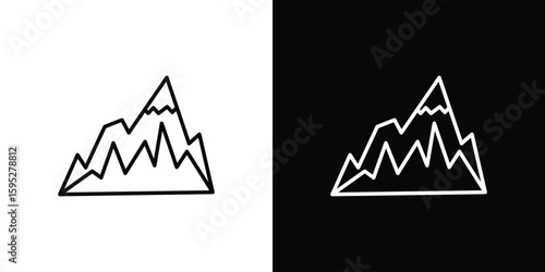 Mountain icon elements. A modern flat and line icons set