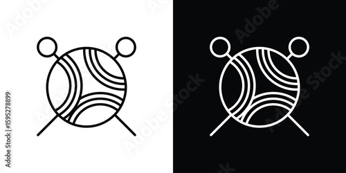Wool ball icons. linear trend modern icons set