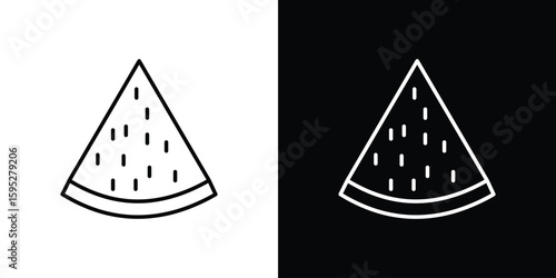 Watermelon slice icons. linear trend modern icons set