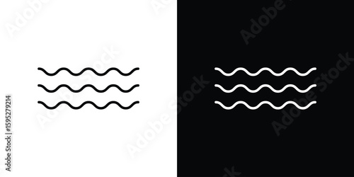 Wave icons. linear trend modern icons set