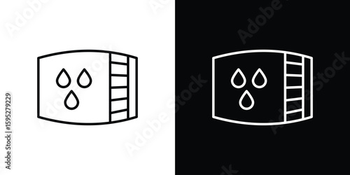 Water tank icons. linear trend modern icons set