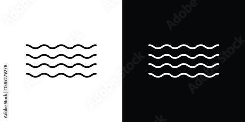Water icons. linear trend modern icons set