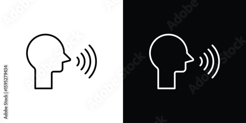 Voice control icons. linear trend modern icons set