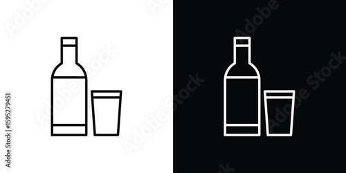 Vodka icons. linear trend modern icons set