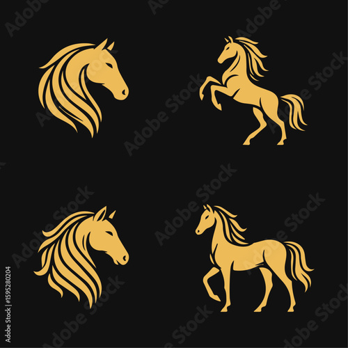 Elegant Premium Horse Logo Set  Luxury Vector Designs for Branding & Business