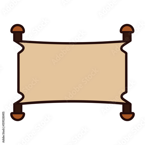 Blank Scroll Banner for Custom Text Illustration