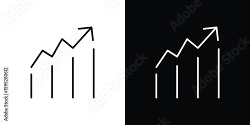 Stagflation icons. linear trend modern icons set
