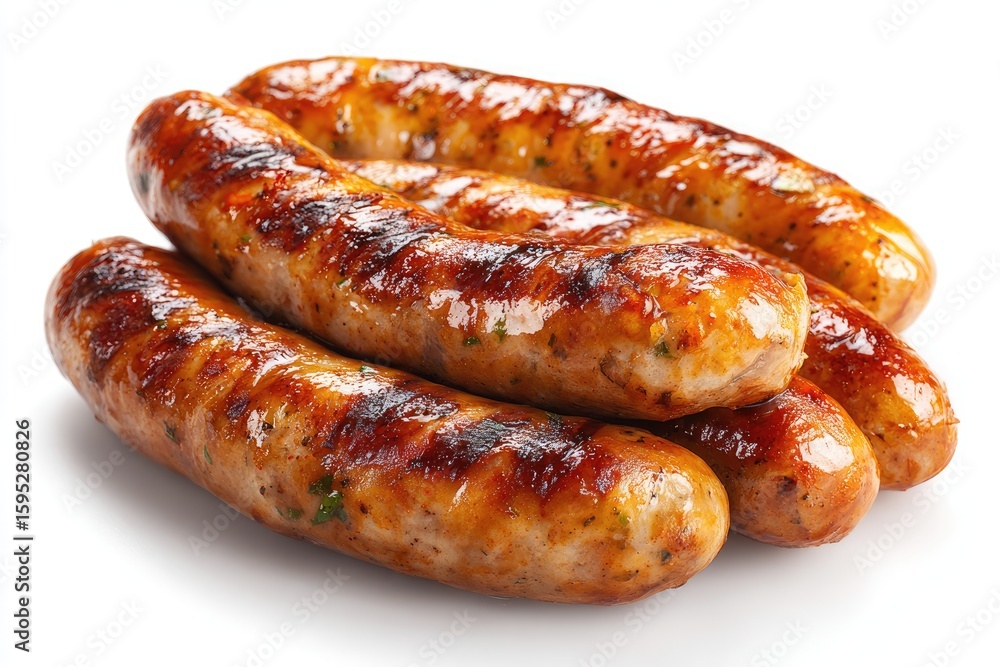 Close-up view of grilled sausages. Close-up view of grilled sausages.
