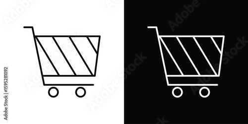 Shopping cart icons. linear trend modern icons set