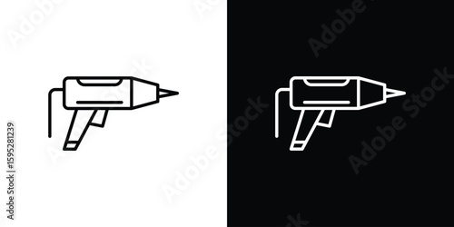 Sealants gun icons. linear trend modern icons set