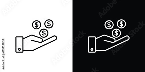 Revenue icons. linear trend modern icons set