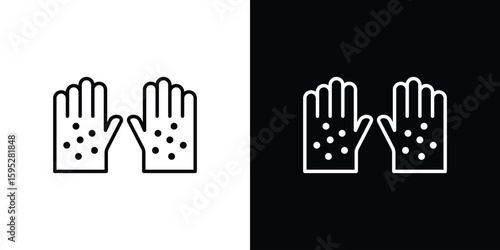 Rash hand icons. linear trend modern icons set