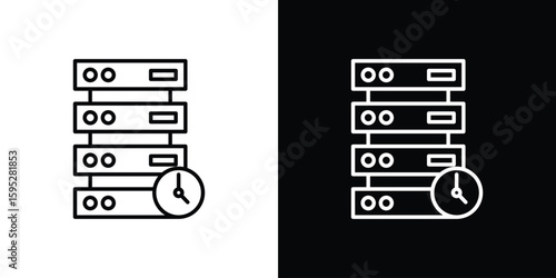 Real time data icons. linear trend modern icons set