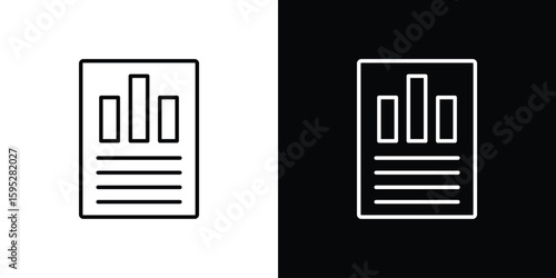 Quarterly report icons. linear trend modern icons set